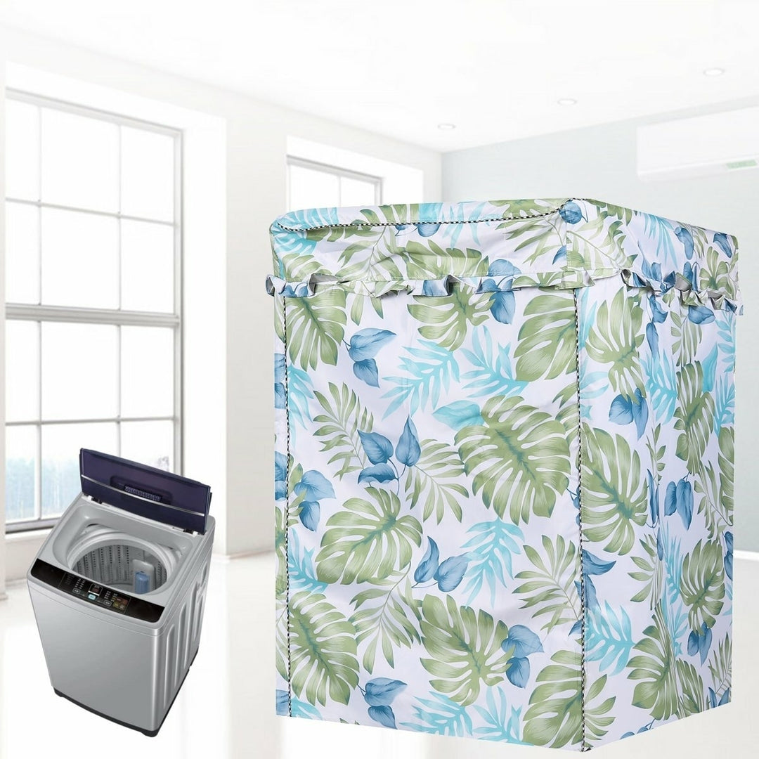 Waterproof Washing Machine Cover Home Polyester Roller Laundry Silver Coating Dustproof Case Cover Image 6