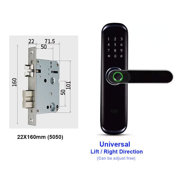 WiFi Fingerprint Smart Door Lock Inteligent Digital Door Lock Electronic Password RFID Card APP Unlock Home Lock Image 3