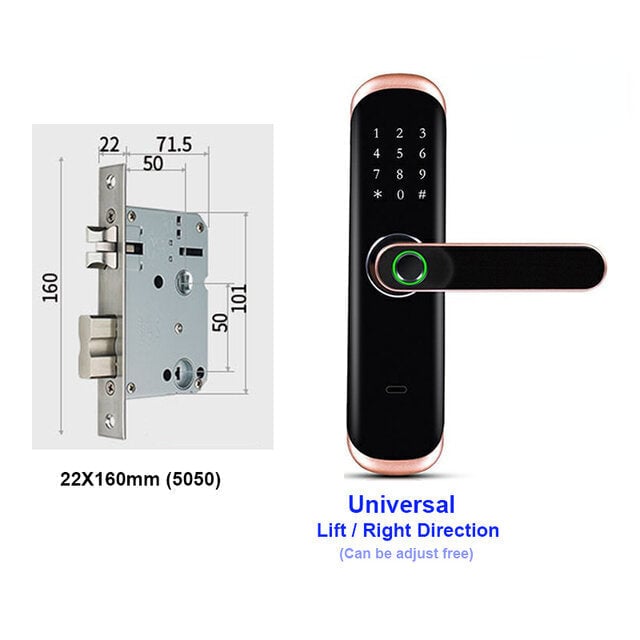 WiFi Fingerprint Smart Door Lock Inteligent Digital Door Lock Electronic Password RFID Card APP Unlock Home Lock Image 4