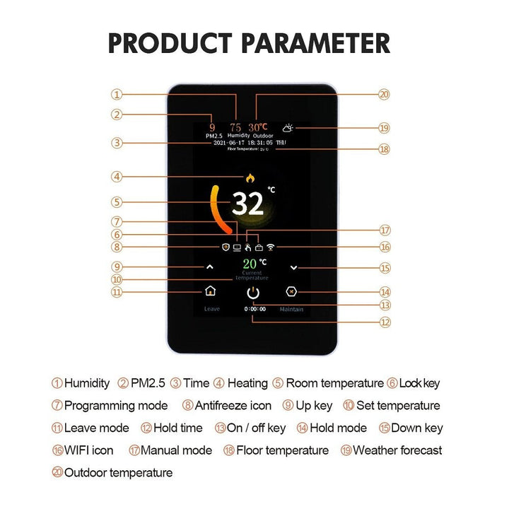 WiFi Smart 4.3" LCD Touch Color Screen Thermostat Heating Temperature Controller Works with Alexa Google Image 6