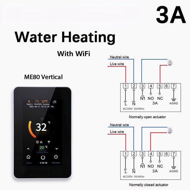 WiFi Smart 4.3" LCD Touch Color Screen Thermostat Heating Temperature Controller Works with Alexa Google Image 1