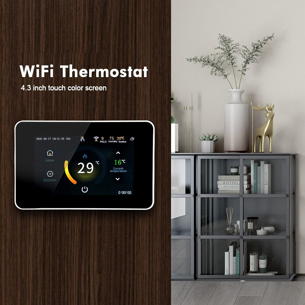 WiFi Smart 4.3" LCD Touch Color Screen Thermostat Heating Temperature Controller Works with Alexa Google Home Image 4