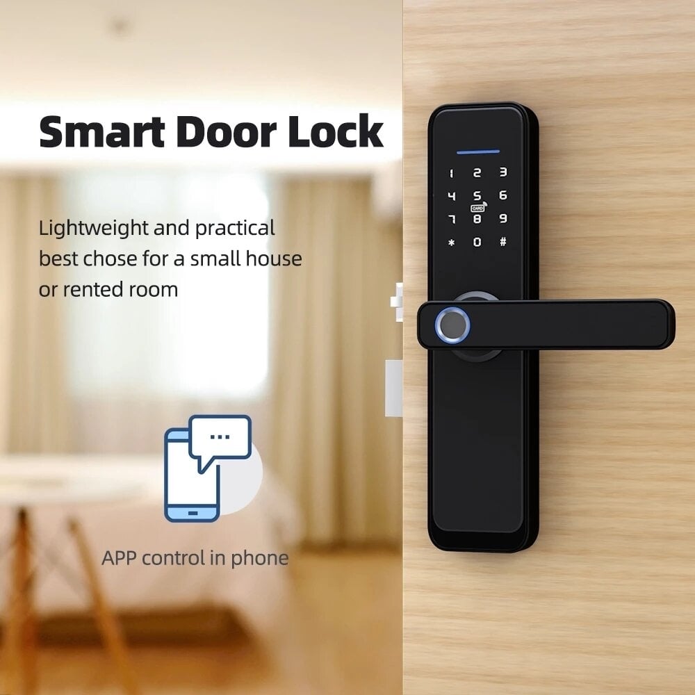 WiFi Smart Lock Core Cylinder Intelligent Security Door Lock Bluetooth Double Lock Body Encryption with Keys Work with Image 5