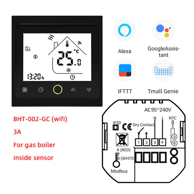 Wifi Smart Thermostat 3A Temperature Controller APP Remote Control for Water,Gas Boiler Work With Alexa Google Home Image 2