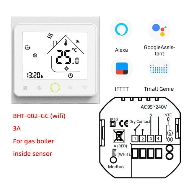 Wifi Smart Thermostat 3A Temperature Controller APP Remote Control for Water,Gas Boiler Work With Alexa Google Home Image 3