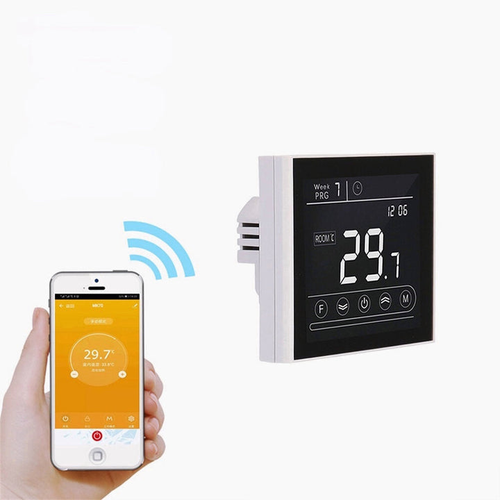 WIFI Thermostat for Electric Floor Heating Touch Screen Temperature Controller Work with Alexa Google Home AC95~240V Image 1