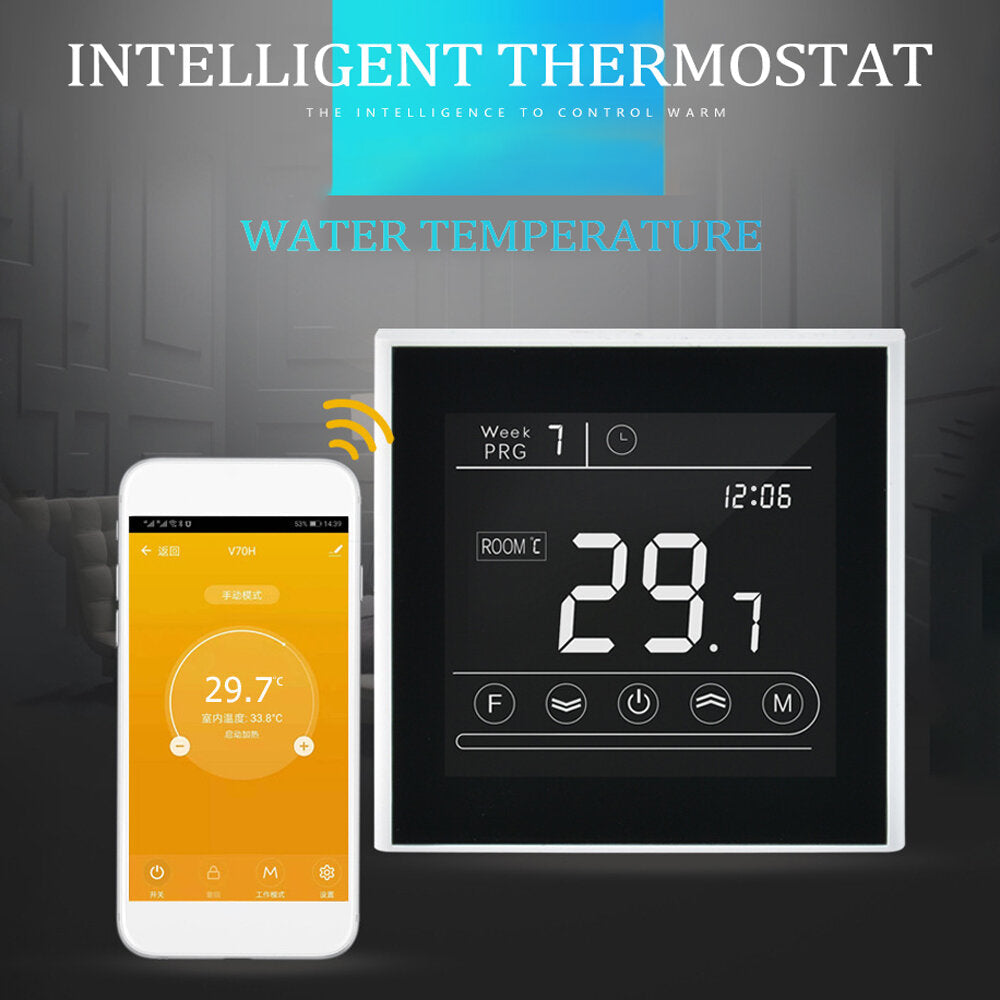 WIFI Thermostat for Electric Floor Heating Touch Screen Temperature Controller Work with Alexa Google Home AC95~240V Image 3