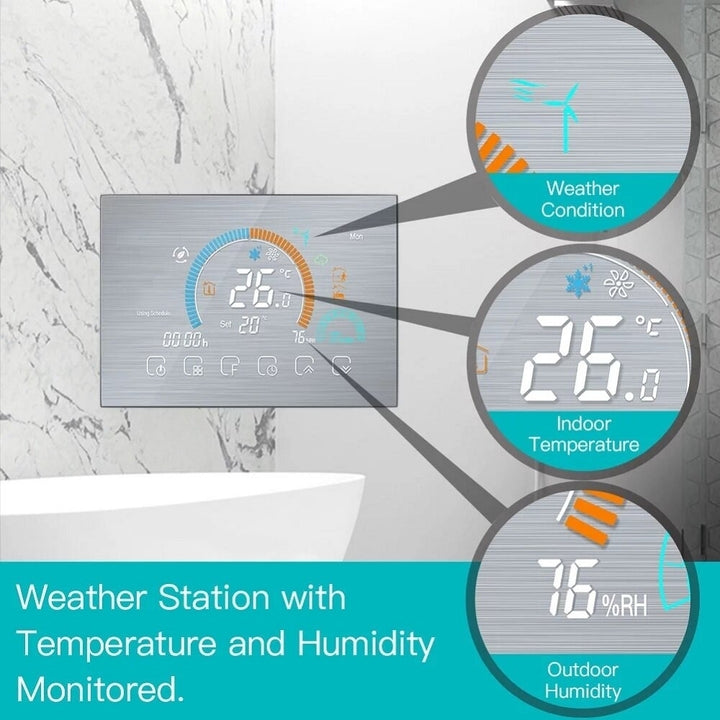 WiFi Thermostat Programmable Temperature Controller Underfloor Water,Gas Boiler Weather Station Tuya Smart Alexa Voice Image 2