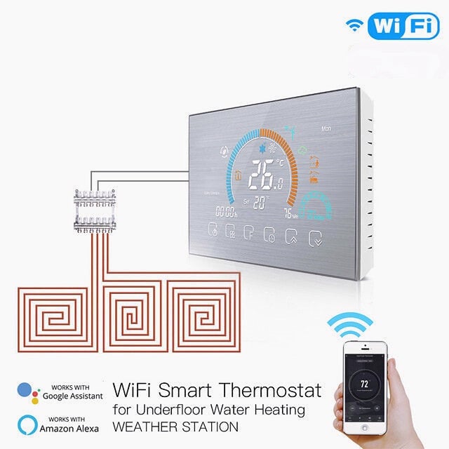 WiFi Thermostat Programmable Temperature Controller Underfloor Water,Gas Boiler Weather Station Tuya Smart Alexa Voice Image 7