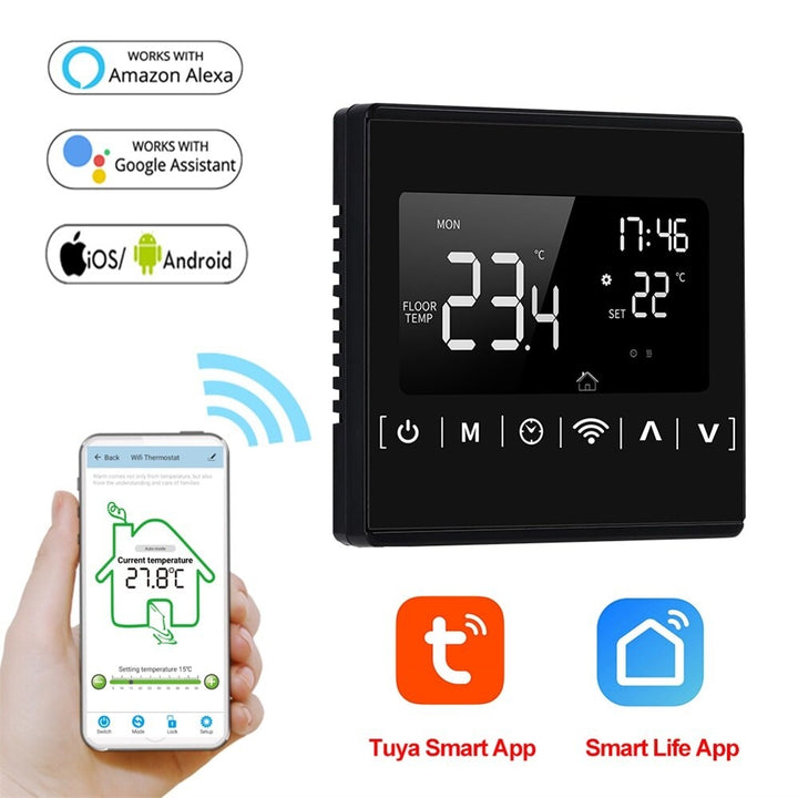 WIFI Touch Screen Temperature Controller 16A Wifi Thermostat for Electric Heating Support Voice Control 110V 220V Image 4