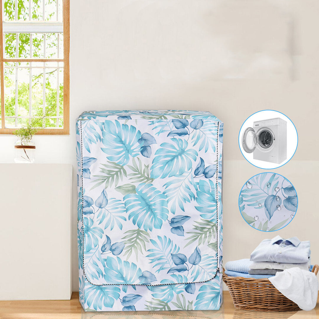 Washing Machine Cover Home Polyester Roller Laundry Dustproof Waterproof Case Cover for Washing Machine Decor Image 5