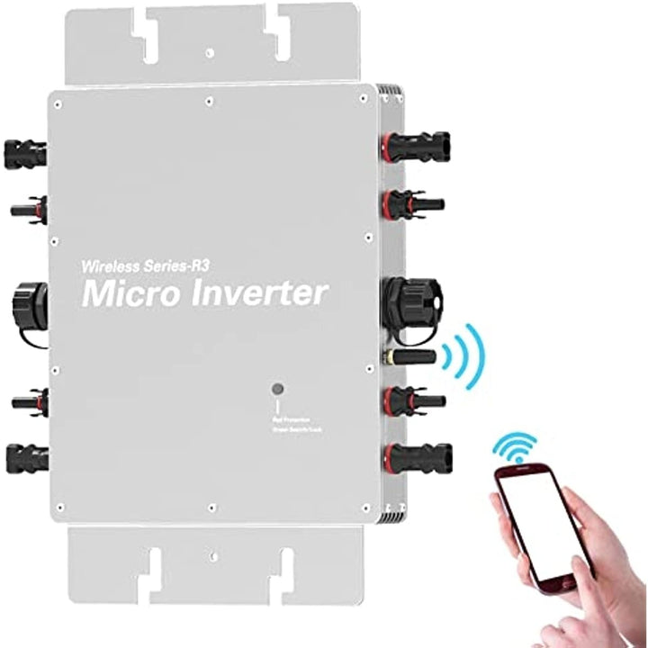 Waterproof Micro Solar Inverter, Grid Tied Aluminum Alloy Power 22-50V Dc,120,230V Ac Intelligent Monitoring System Image 1