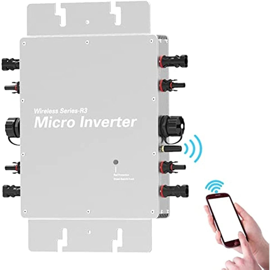 Waterproof Micro Solar Inverter, Grid Tied Aluminum Alloy Power 22-50V Dc,120,230V Ac Intelligent Monitoring System Image 1