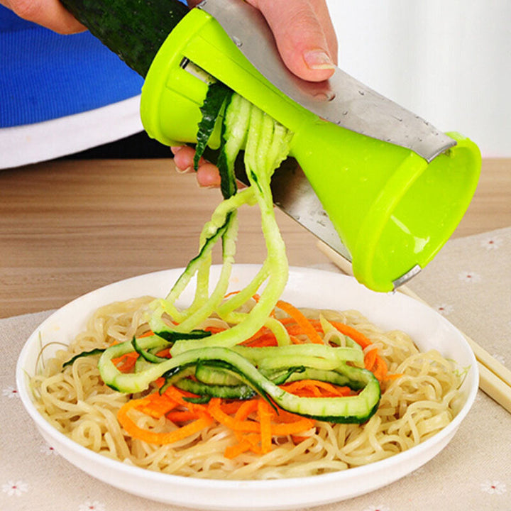 Vegetable Spiral Slicer Peeler Redesigned Handle With Stainless Steel 4 Blade Veggie Julienne Slicer Cutter Fruit Slicer Image 3