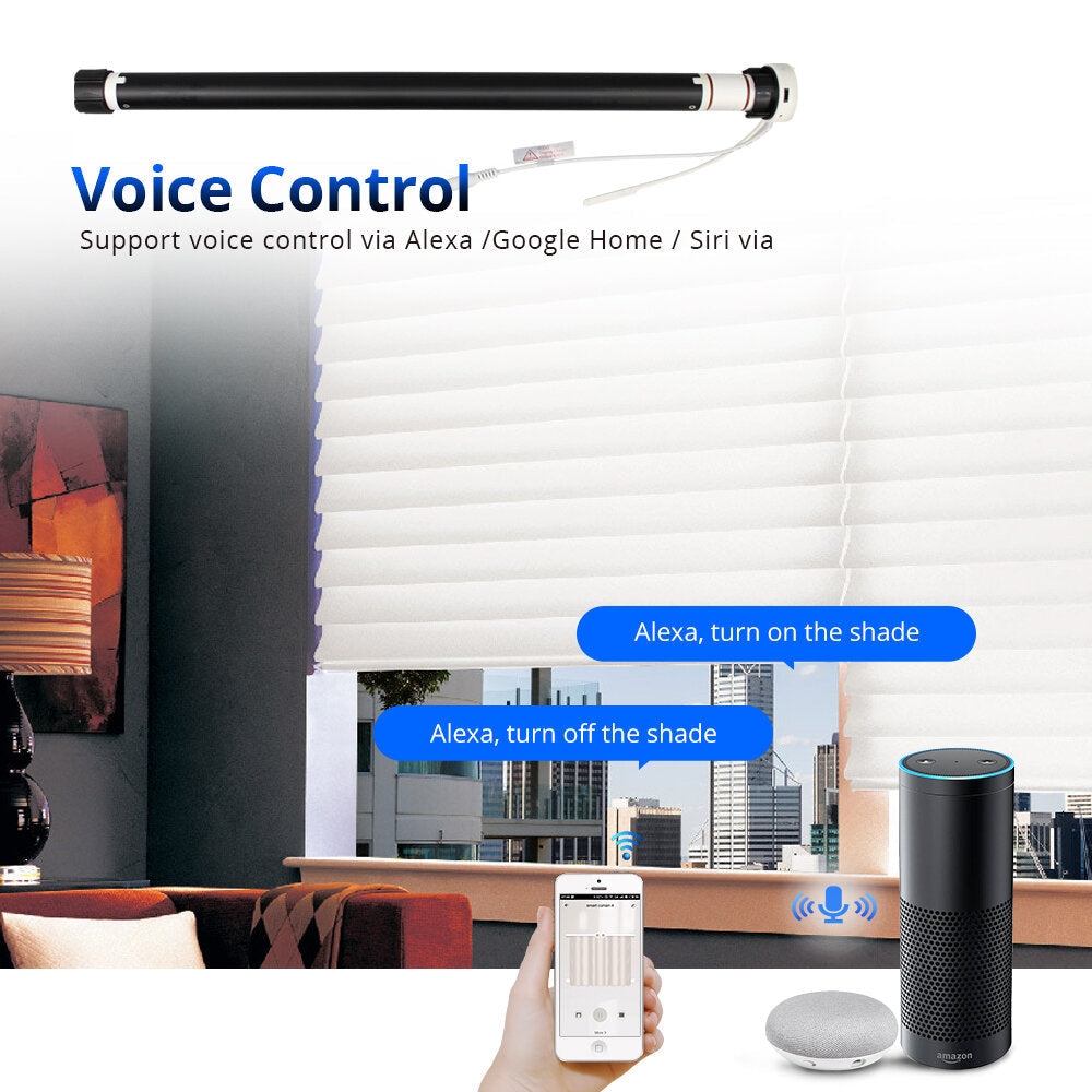 Wifi Curtain Motor Remote Control Automatic Electric APP Voice Control Roller Blinds Shutter Motor Image 2