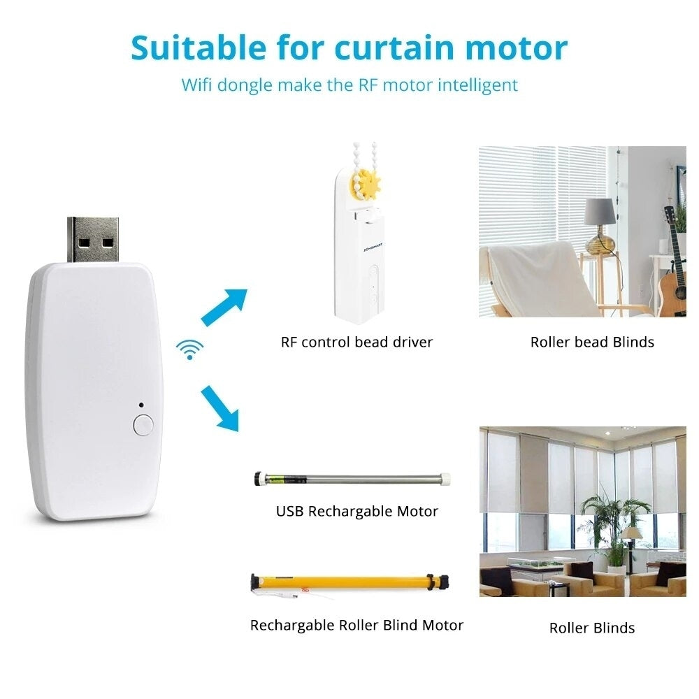 Wifi USB Converter for Am15 RF Roller Shade Motor App Control Smart Curtain Motor Image 2