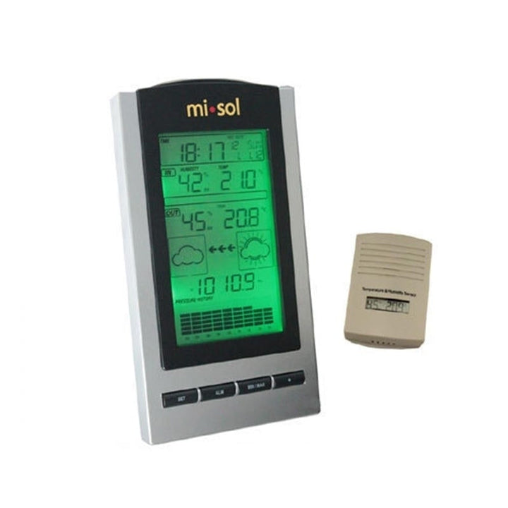 Wireless Weather Station with Outdoor Temperature Humidity Sensor LCD Display Barometer Image 1