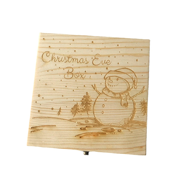 Wooden Decoration Toys Gift Box Christmas Snowman Painting Image 1