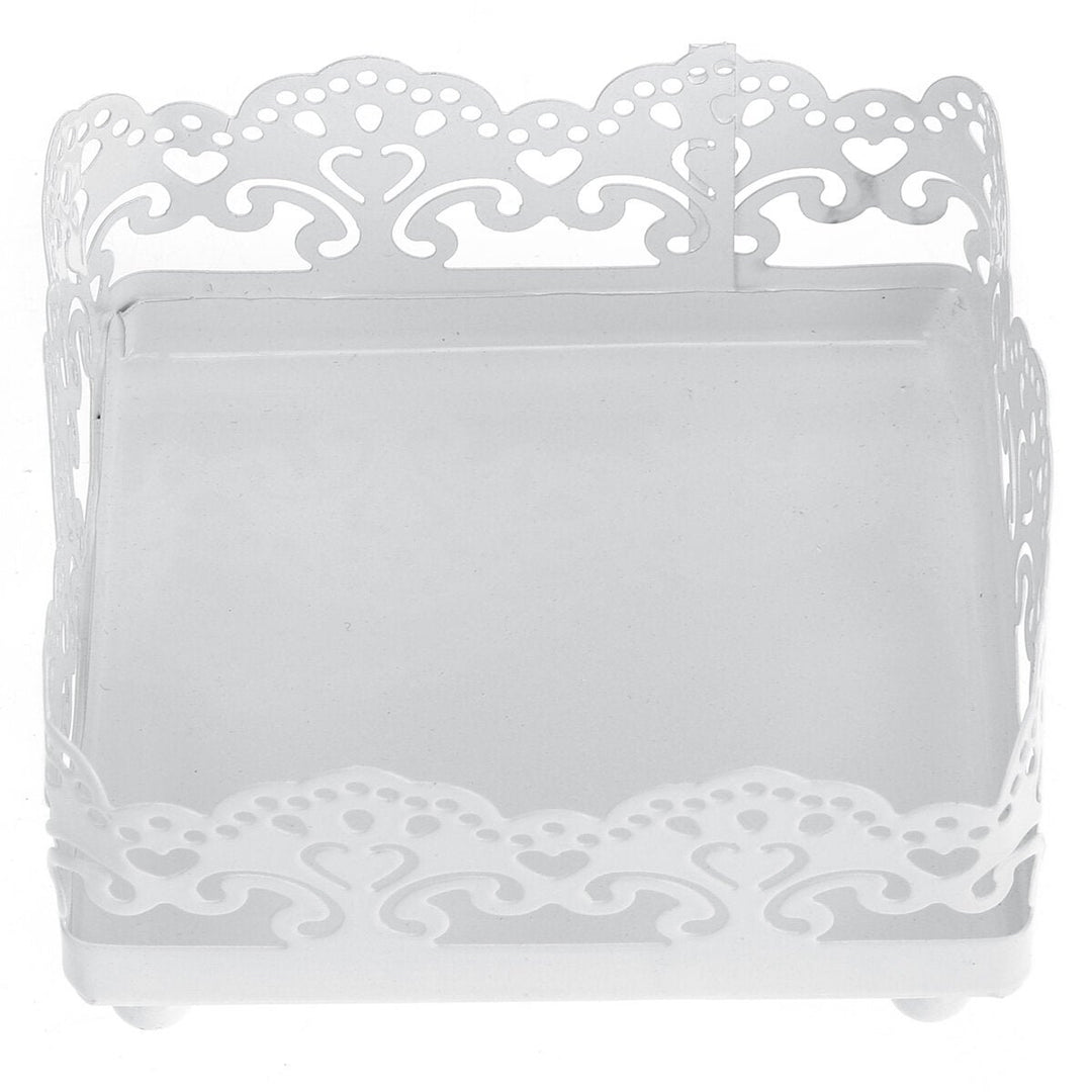 Wrought Iron Lace White Cake Display Stand Non-toxic Food-safe Cake Dessert Stand Wedding Props Image 5