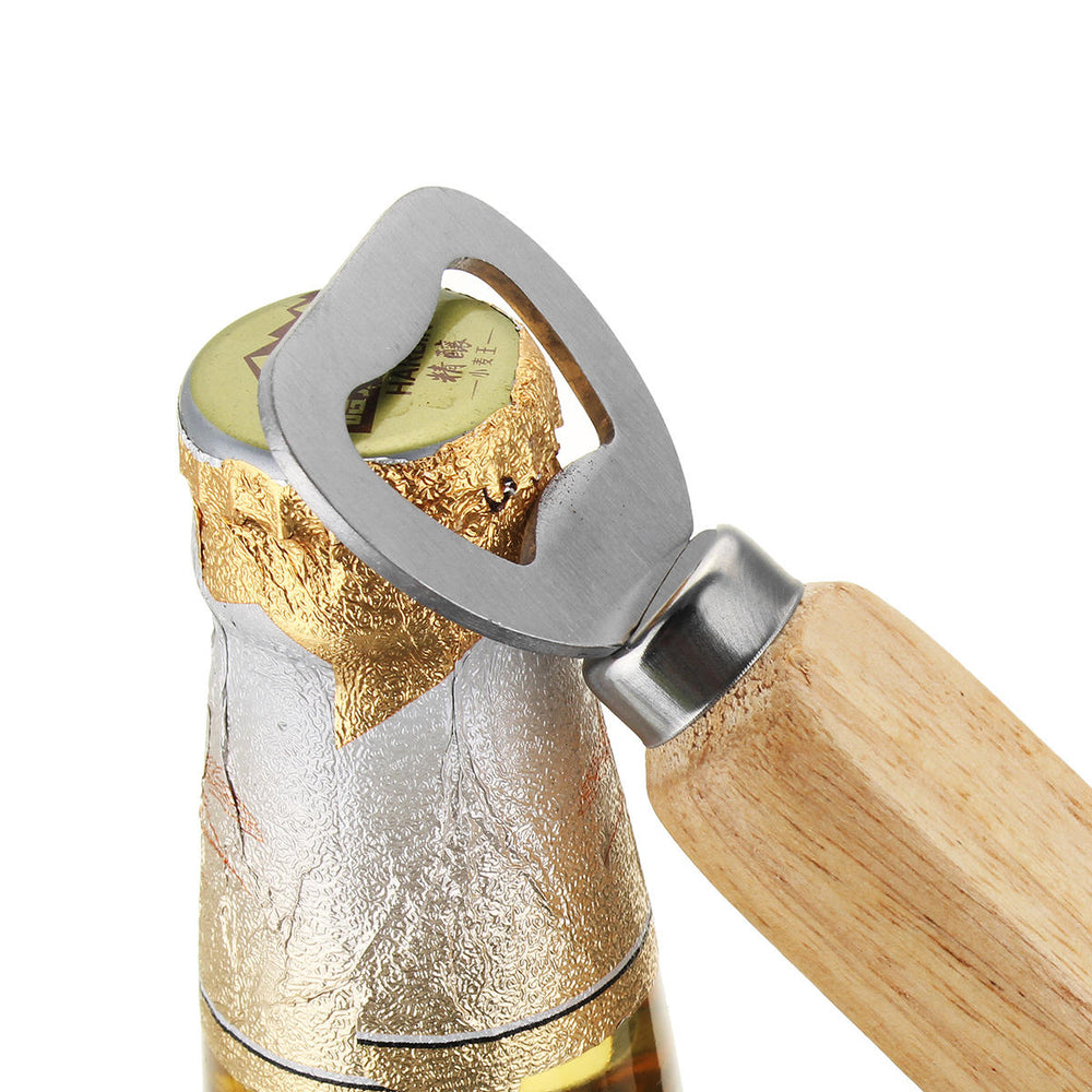 Wooden Handle Bottle Opener Soft Handle Smooth Opening Tool Image 2