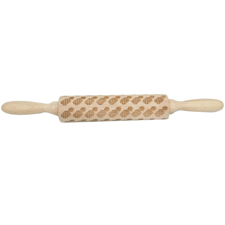 Wooden Christmas Embossed Rolling Pin Dough Stick Baking Pastry Tool Year Christmas Decoration Image 1