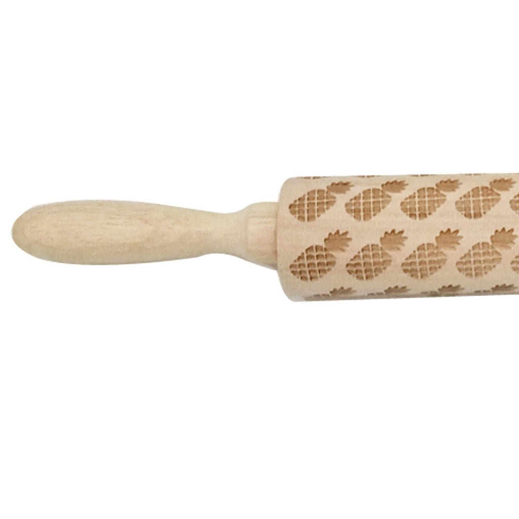 Wooden Christmas Embossed Rolling Pin Dough Stick Baking Pastry Tool Year Christmas Decoration Image 3