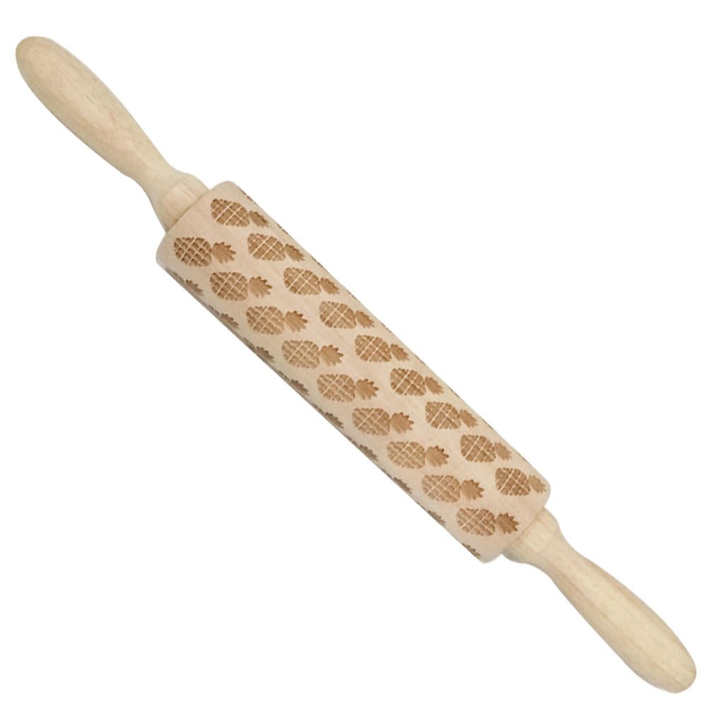 Wooden Christmas Embossed Rolling Pin Dough Stick Baking Pastry Tool Year Christmas Decoration Image 6