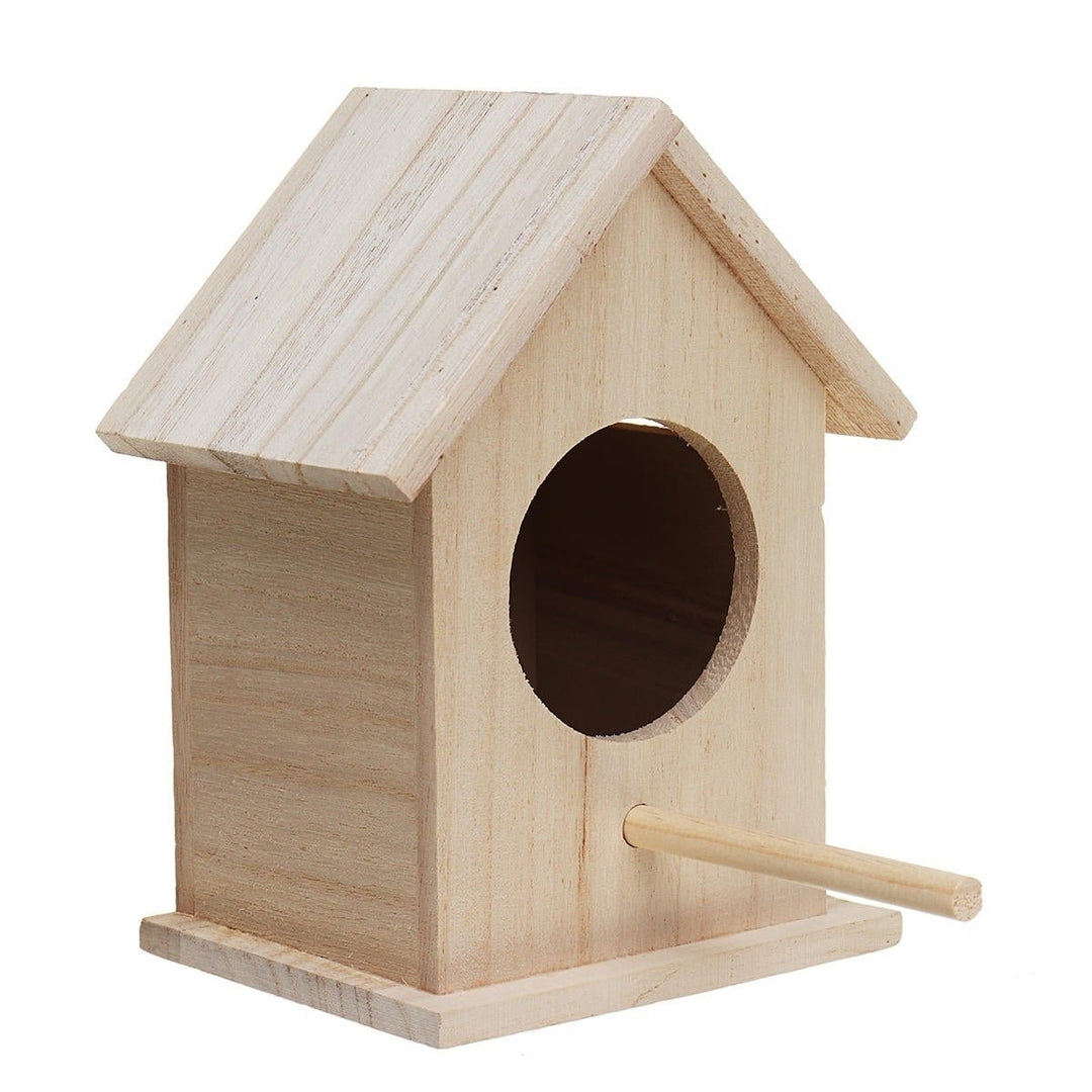 Wooden Bird House Feeder Wild Birds Nest Home Garden Nesting With Bird Net Image 7