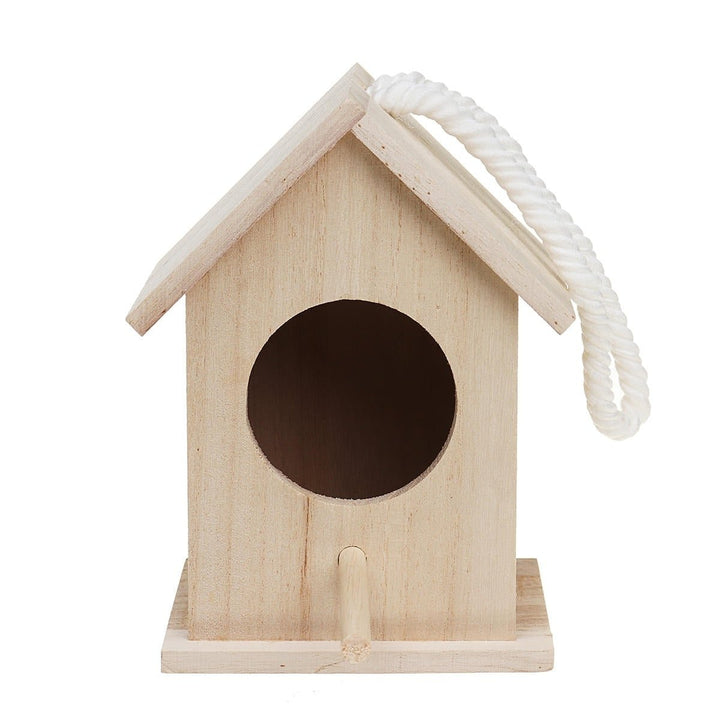 Wooden Bird House Feeder Wild Birds Nest Home Garden Nesting With Bird Net Image 8