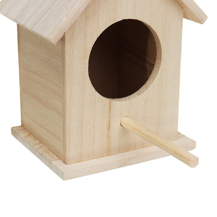 Wooden Bird House Feeder Wild Birds Nest Home Garden Nesting With Bird Net Image 9