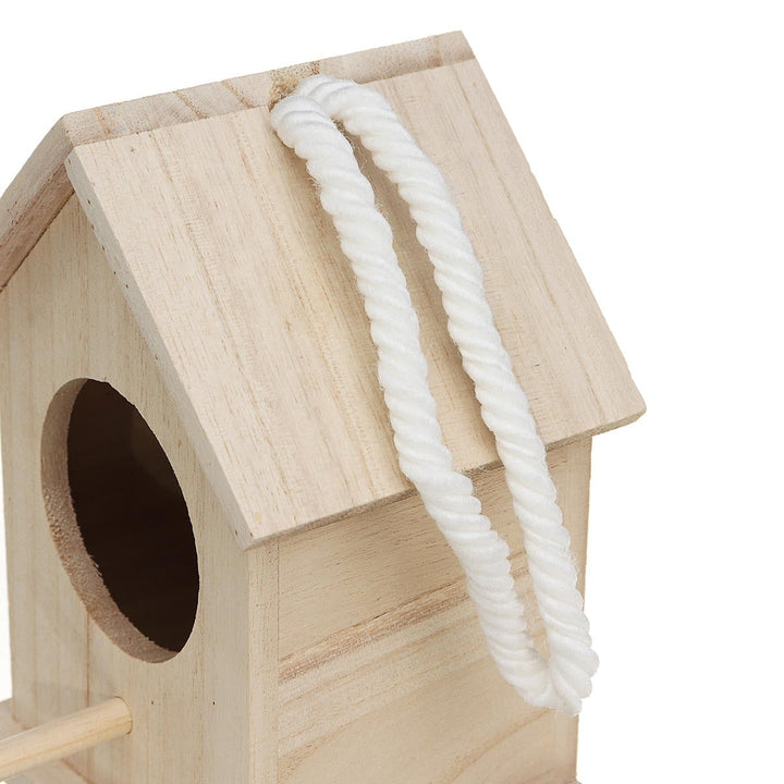 Wooden Bird House Feeder Wild Birds Nest Home Garden Nesting With Bird Net Image 10