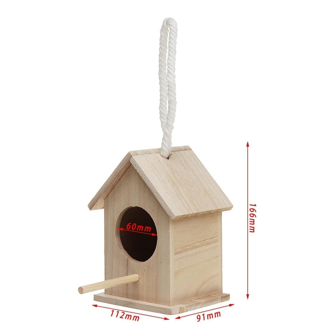 Wooden Bird House Feeder Wild Birds Nest Home Garden Nesting With Bird Net Image 11