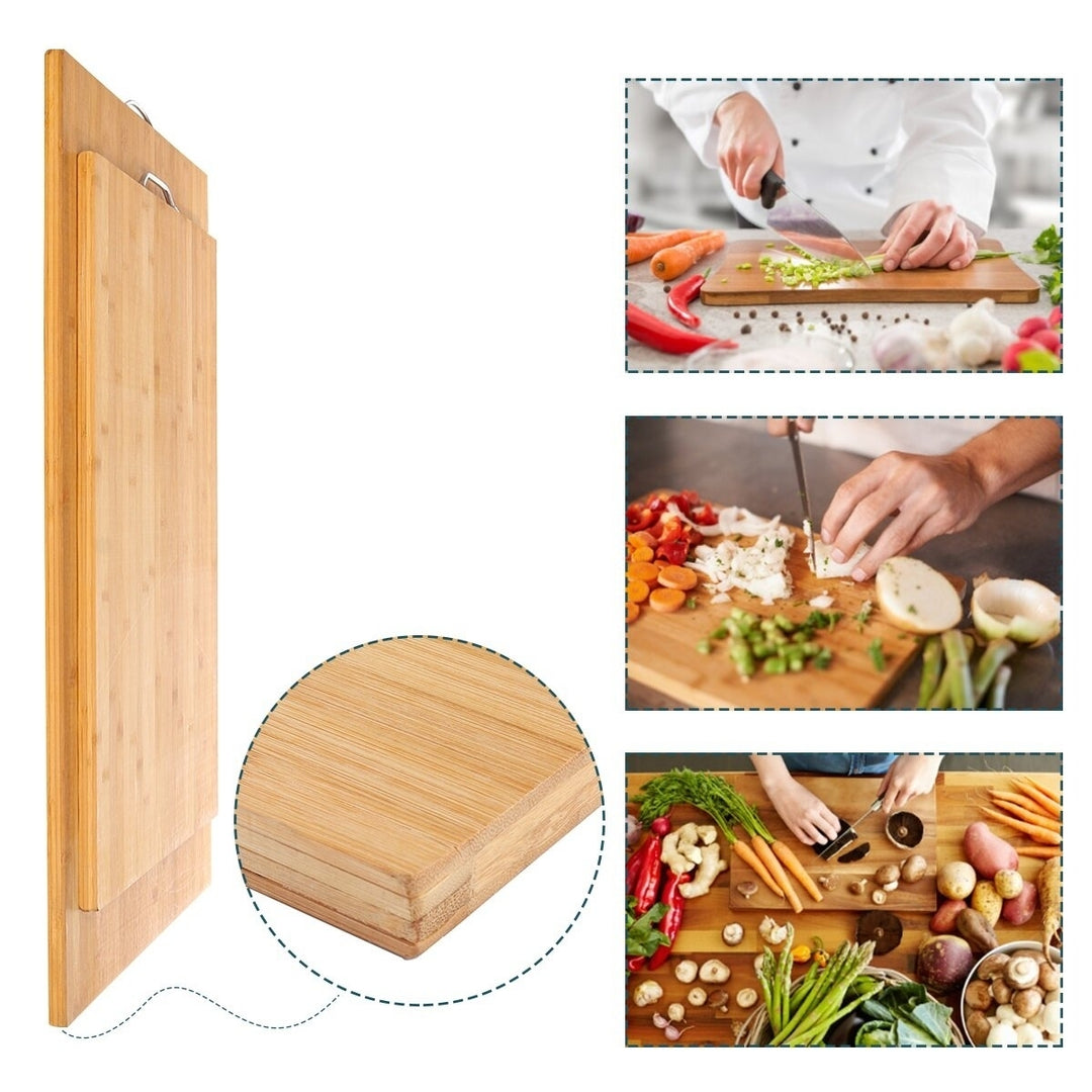 Wooden Chopping Board Bamboo Square hangable Cutting Board Thick Natural Cutting Board for Kitchen Cooking Cutting Board Image 7