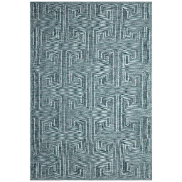 Liora Manne Soleil Maize Indoor Outdoor Rug Aqua 94% Polypropylene 6% Polyester Image 1