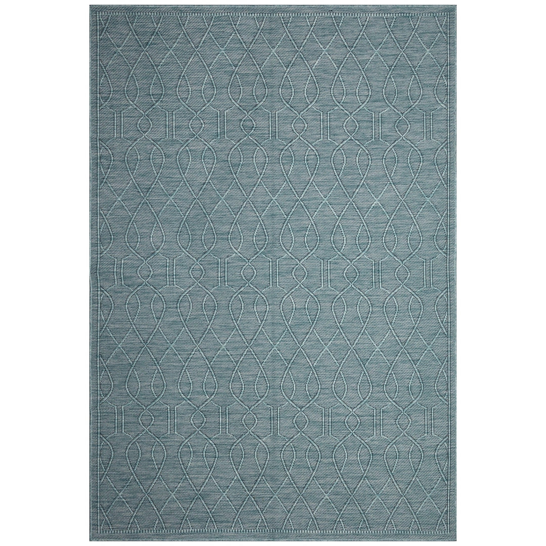 Liora Manne Soleil Wrought Iron Indoor Outdoor Rug Aqua 5x7 Durable Fade Resistant Image 1