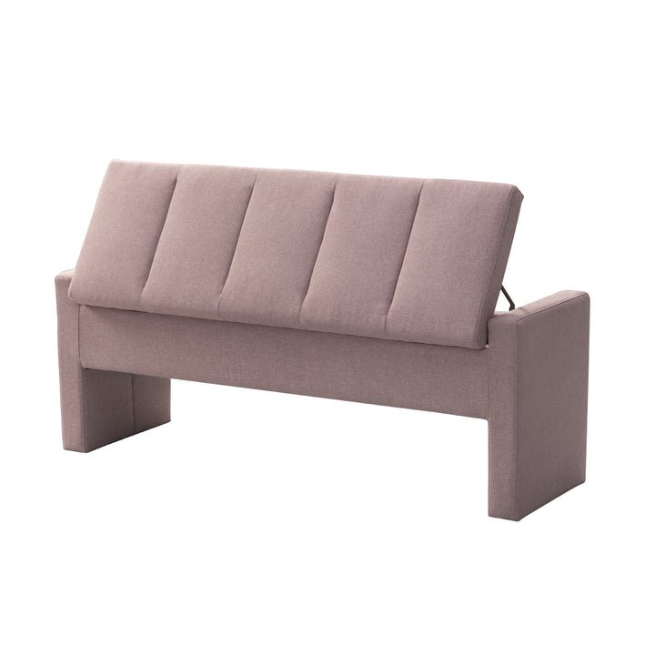 Iconic Home Kobi Storage Bench Linen Textured Upholstery Minimalist Design With Discrete Interior Compartment, Modern Image 5