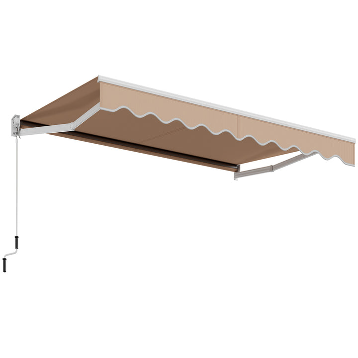 10 x 8 Retractable Awning Patio sun shade w/Crank Handle Image 6