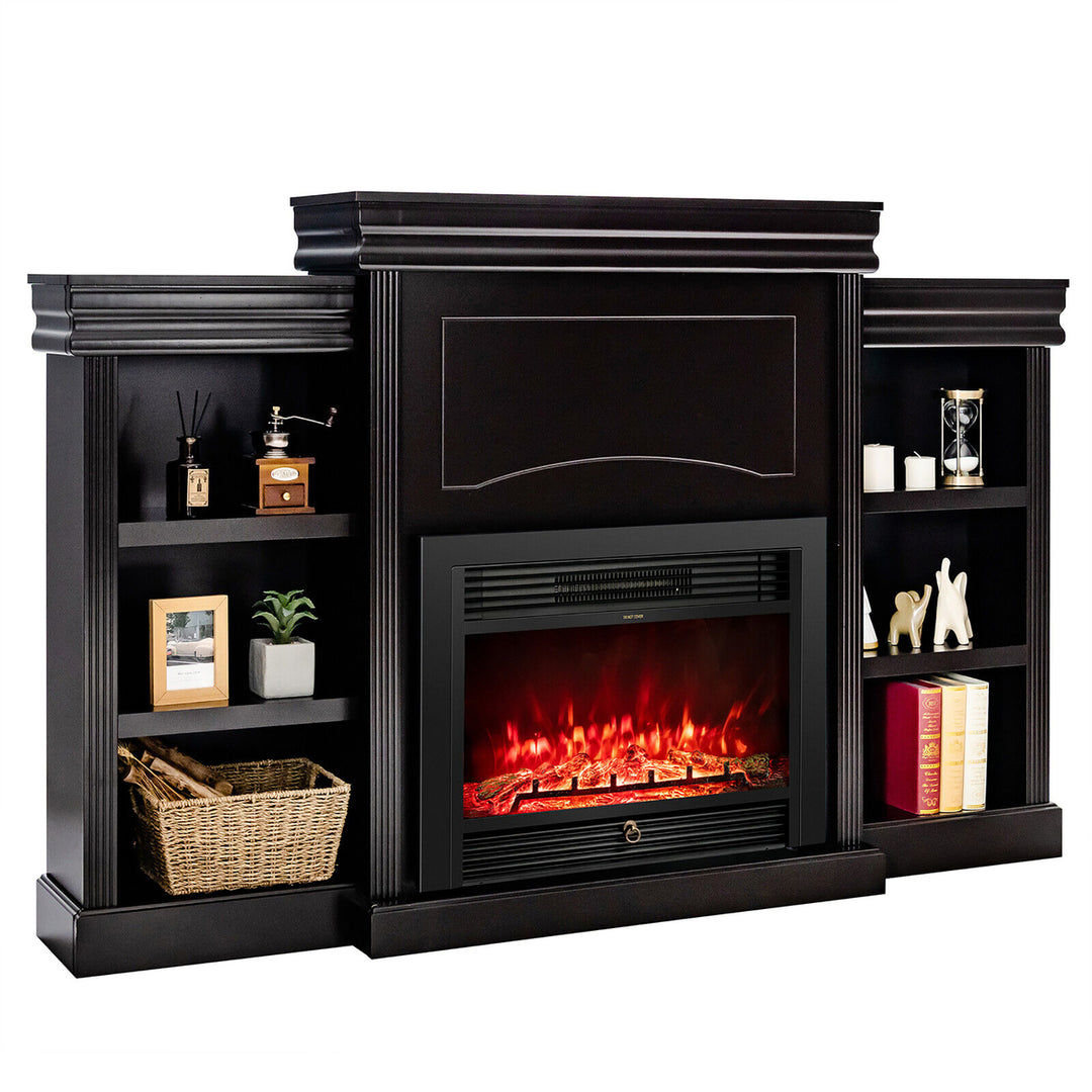 70 Fireplace TV Stand Media W/ 28.5 750W/1500W Electric Fireplace Image 4