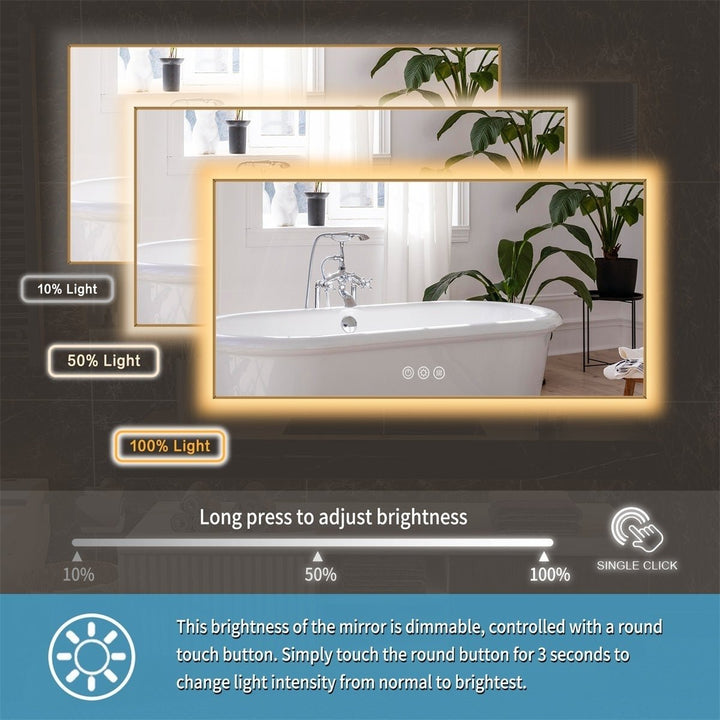ExBrite 84" x 36" LED Mirror Bathroom Vanity Mirror with Back Light, Wall Mount Anti-Fog Memory Large Adjustable Vanity Image 7