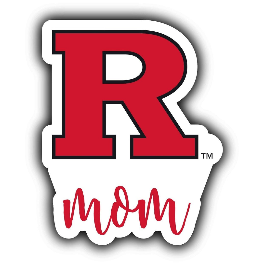 Rutgers Scarlet Knights Proud Mom Design 4-Inch NCAA High-Definition Magnet - Versatile Metallic Surface Adornment Image 1