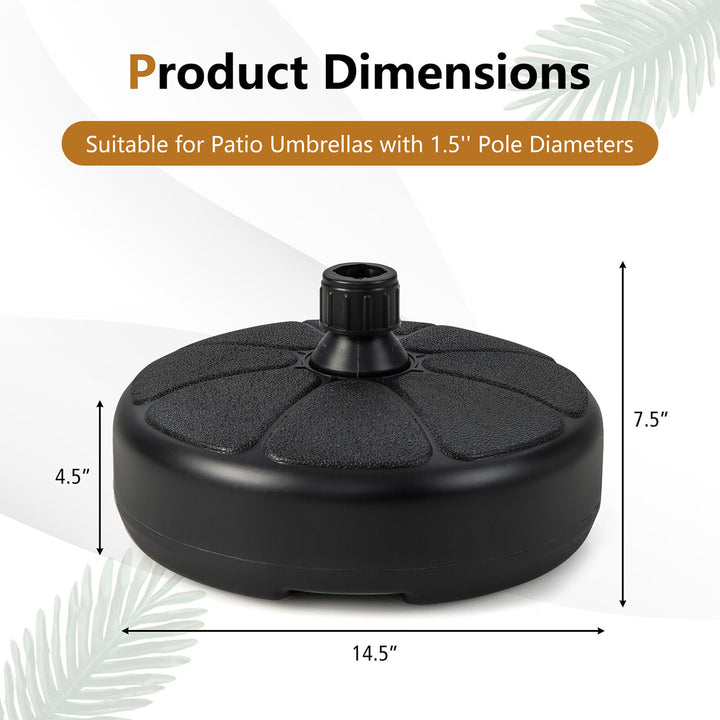 Patio Fillable Round Umbrella Base Stand Fit Pole 1.5 Holder 40 lbs Outdoor Image 2