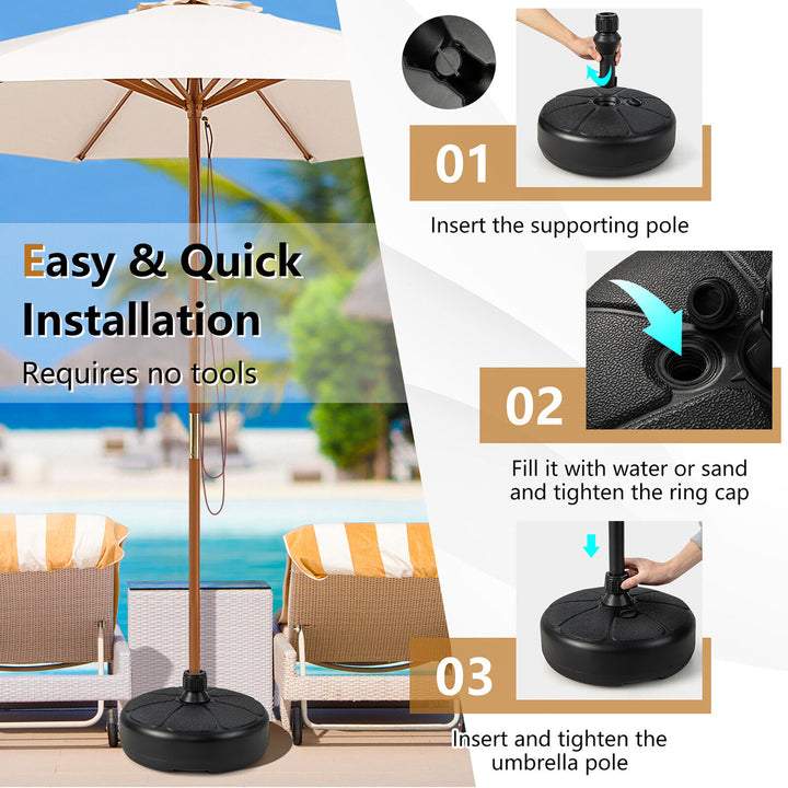 Patio Fillable Round Umbrella Base Stand Fit Pole 1.5 Holder 40 lbs Outdoor Image 7