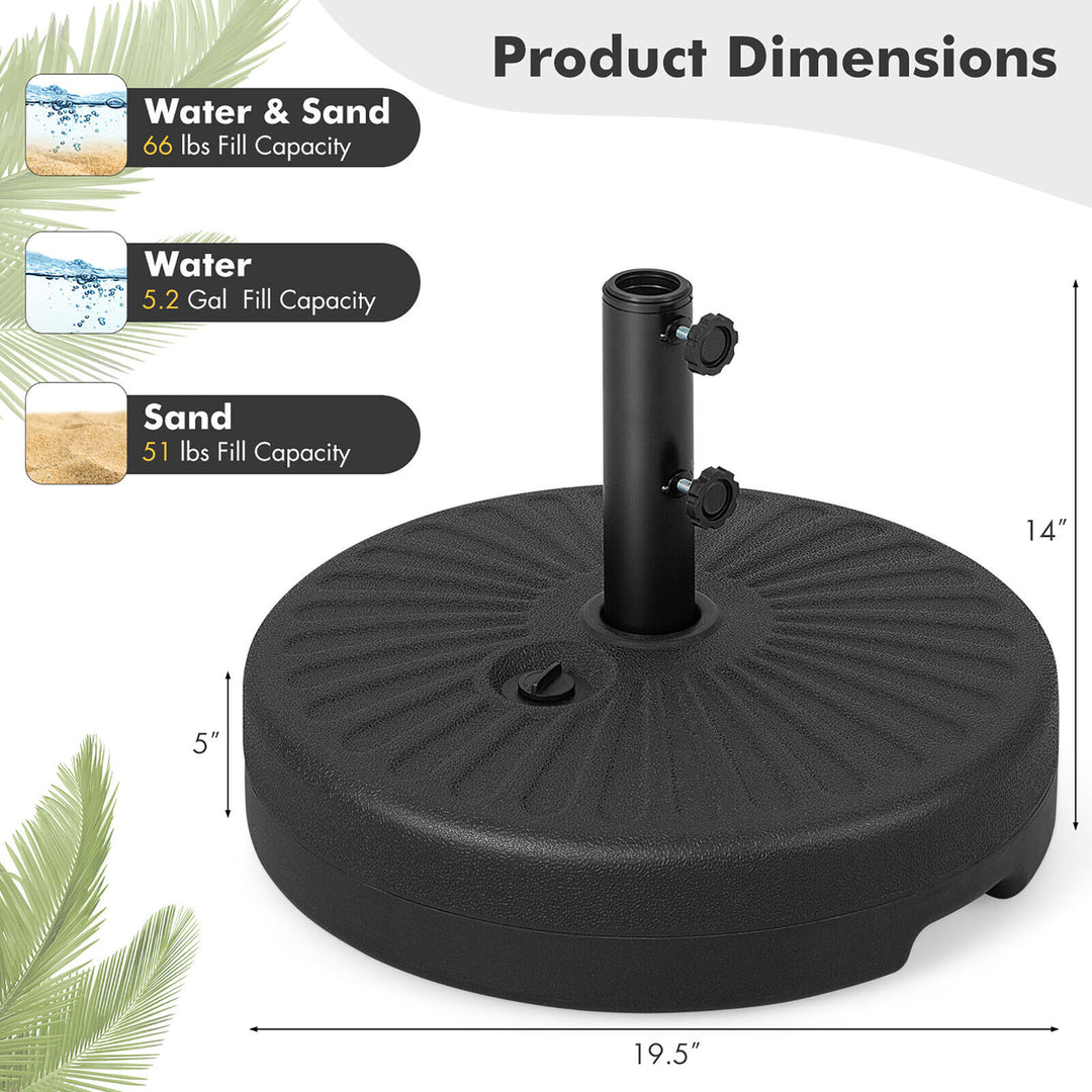 Patio 19.5 Fillable Round Umbrella Base Stand Holder Heavy-Duty Pole 1.5/1.9 Image 2