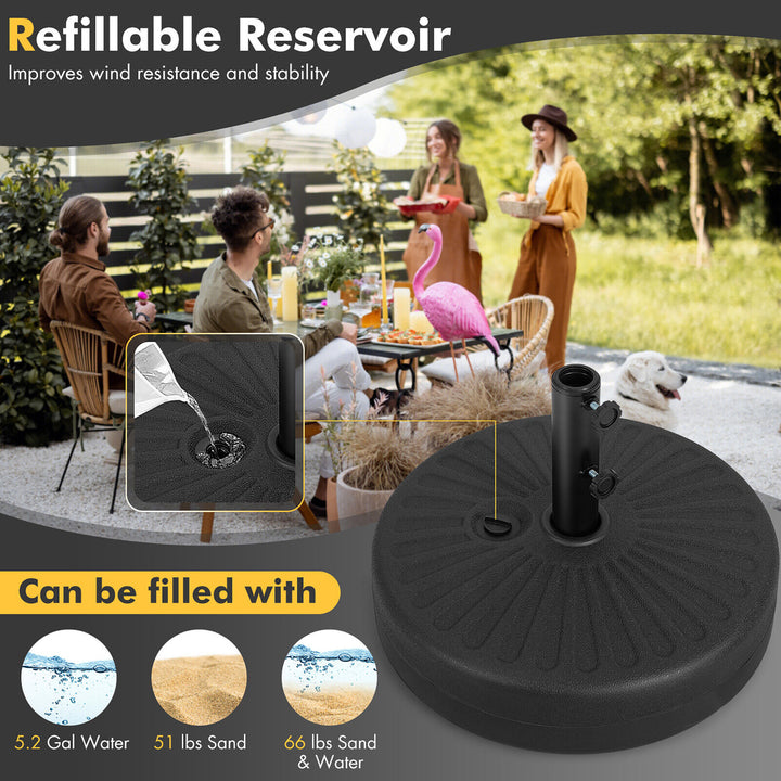 Patio 19.5 Fillable Round Umbrella Base Stand Holder Heavy-Duty Pole 1.5/1.9 Image 7