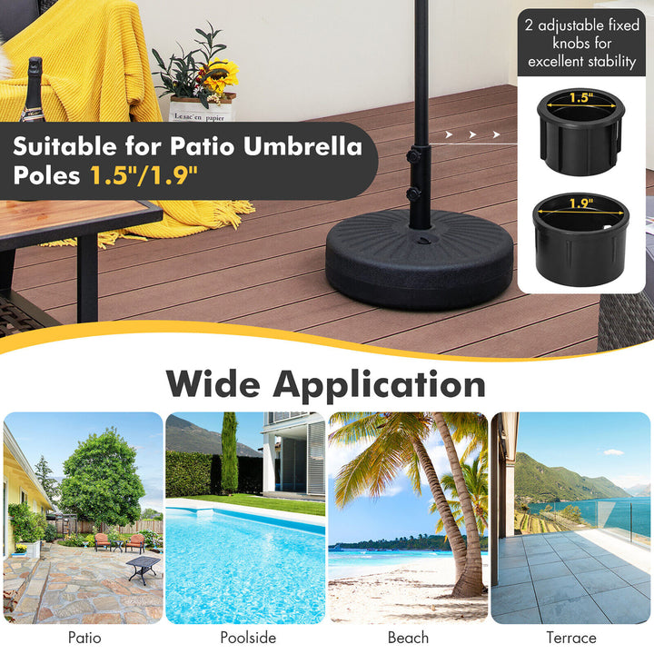 Patio 19.5 Fillable Round Umbrella Base Stand Holder Heavy-Duty Pole 1.5/1.9 Image 9