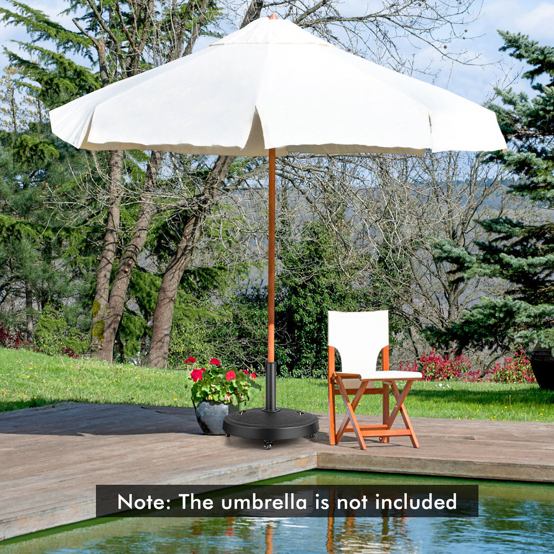 Patio 51 lbs 20.5 Round Resin Umbrella Base w/ Wheels Handles Table Market Stand Image 5