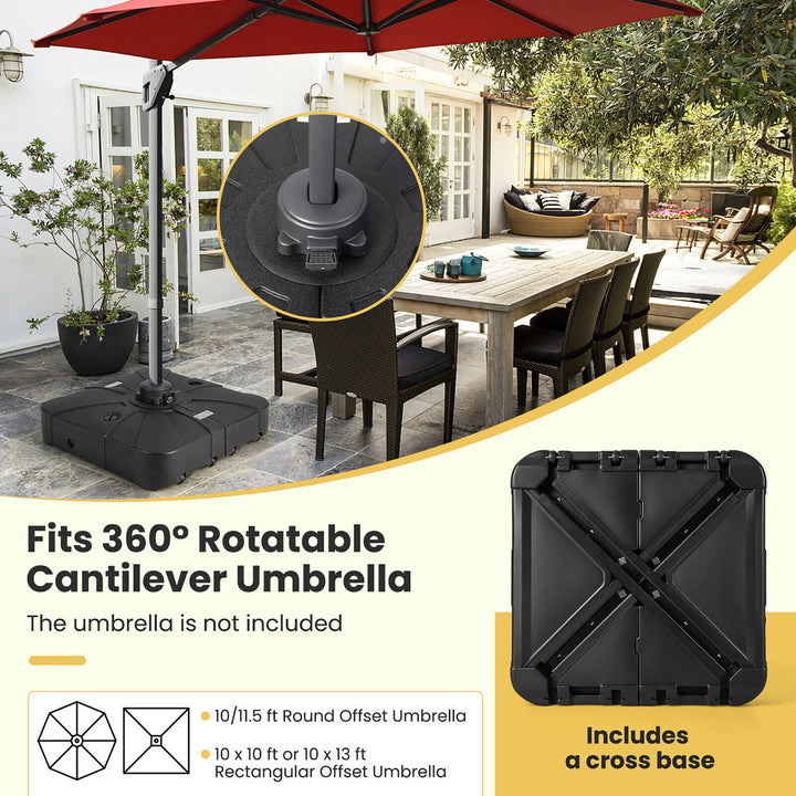 Patio 200lbs Fillable Cantilever Umbrella Base Heavy-Duty Water-Filled Outdoor Image 8