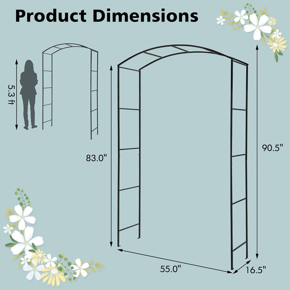 Garden Arch Arbor Trellis 7.5 ft Patio Pergola Plant Stand Rack Archway Wedding Image 2