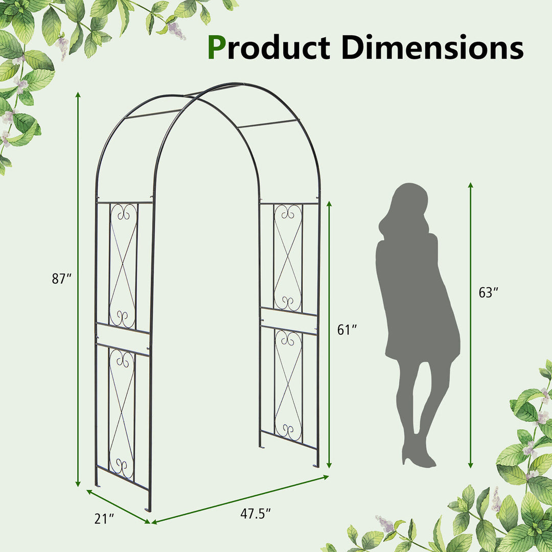 Garden Arch Arbor Trellis 7.2 ft Metal Archway Patio Pergola for Climbing Plants Image 2