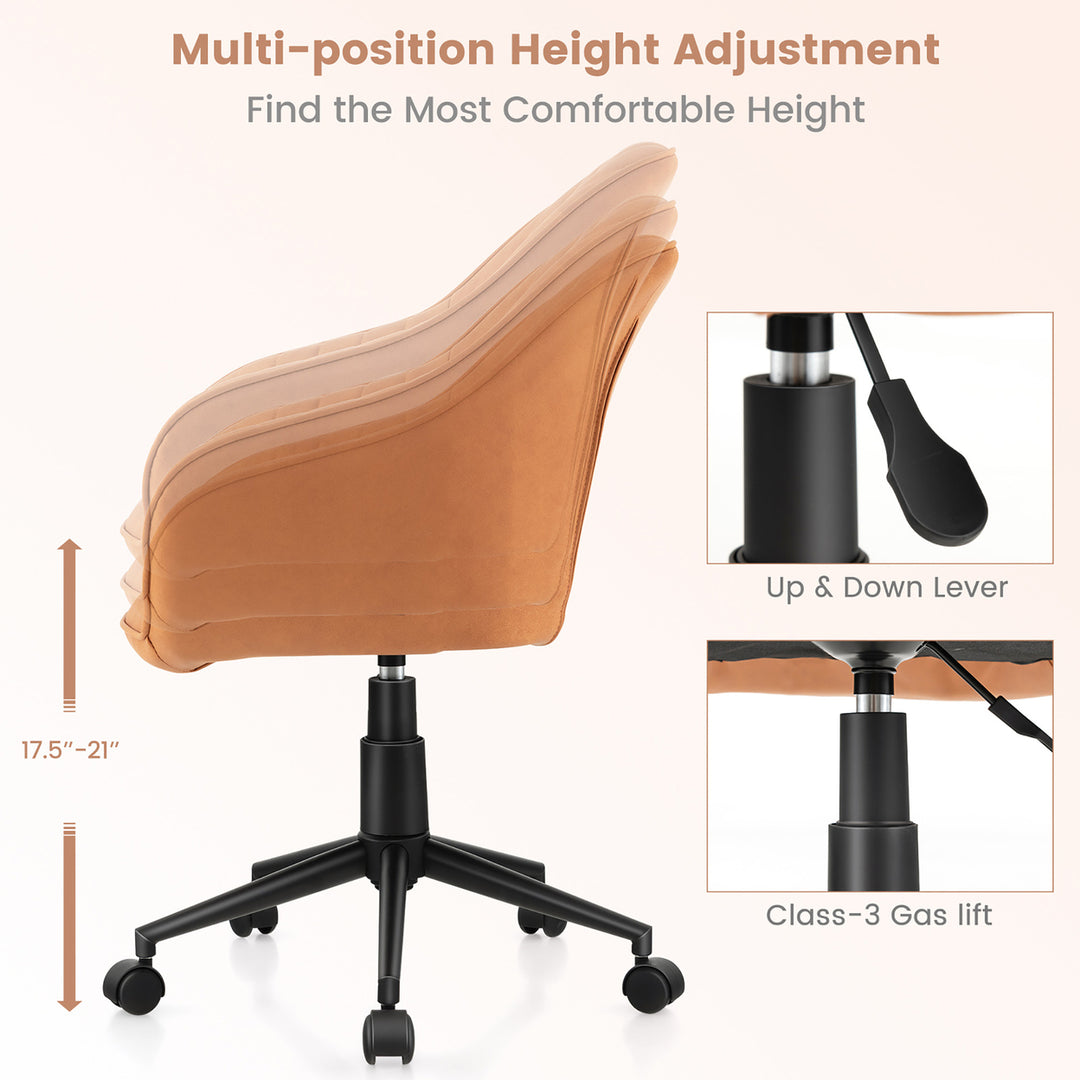 Set of 2 Adjustable Office Chair Rolling Swivel Armchair Computer Desk Chair Image 7